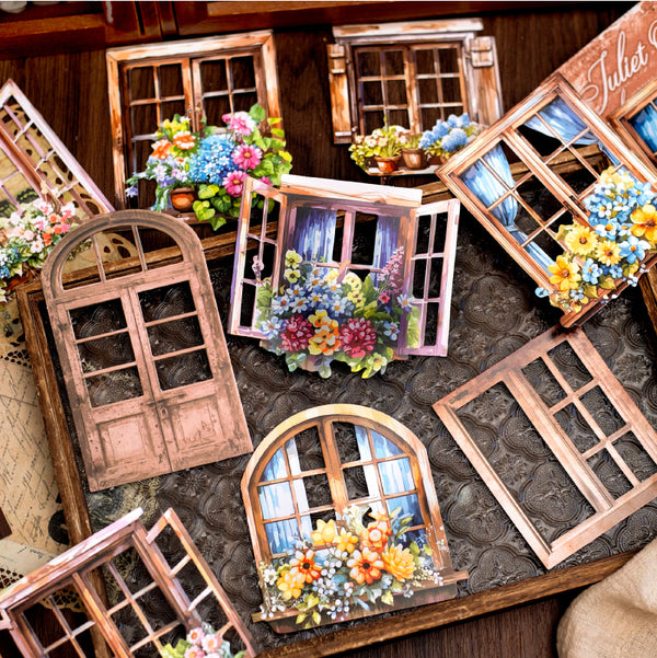 20PCS Juliet outside the window series material paper