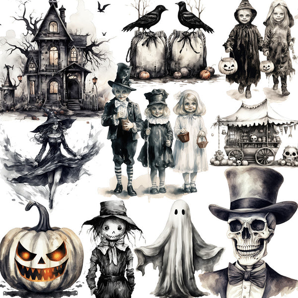 20PCS Black Halloween sticker