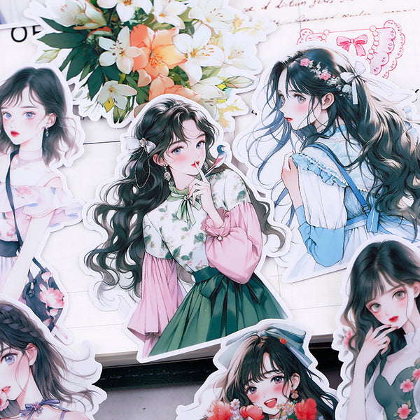 15PCS Young girl series sticker