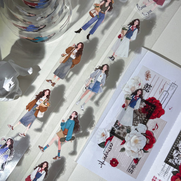 Whole Roll 5cm*3m Flower Girl Die Cutting PET Tape