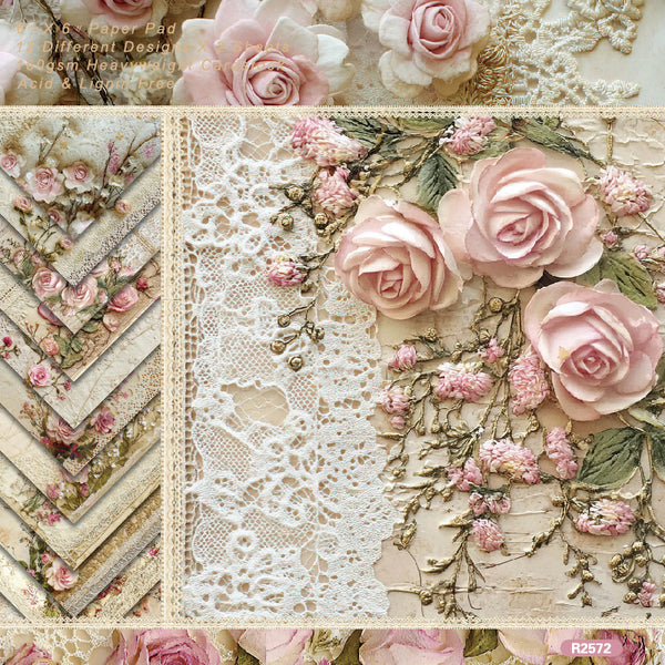 24PCS Lace Flower background paper