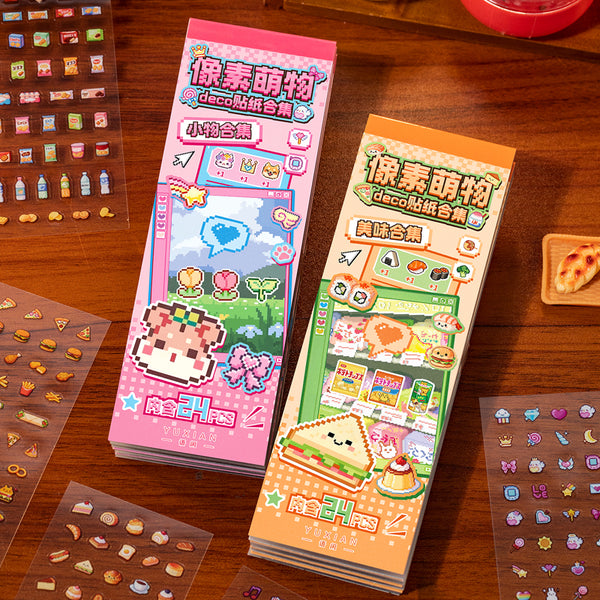 24PCS Pixel Cutie Series sticker book