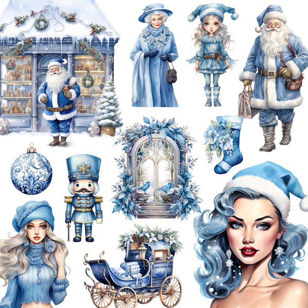 20PCS Blue Christmas sticker