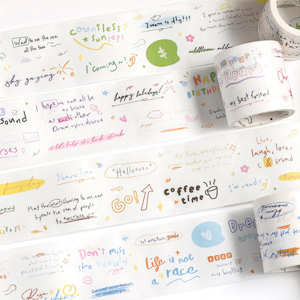 Handwriting doodle series Die Cutting Washi Tape