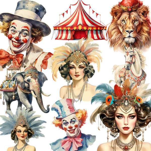 12PCS Retro circus sticker