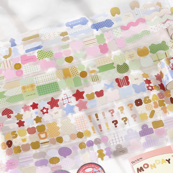 Candy Magic House series Die Cutting Gold Stamping PET Tape