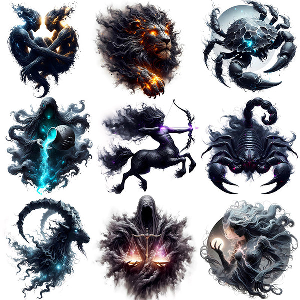 12PCS The twelve zodiac signs sticker