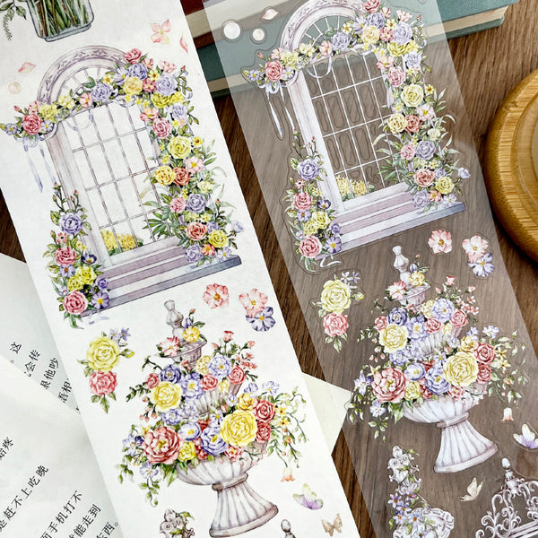 6.5cm*100cm Spring in the garden Die Cutting Washi/PET Tape