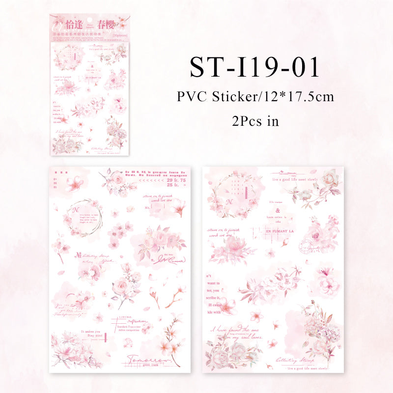 2PCS Floating spring painted flower series transfer sticker – LBLYXIR