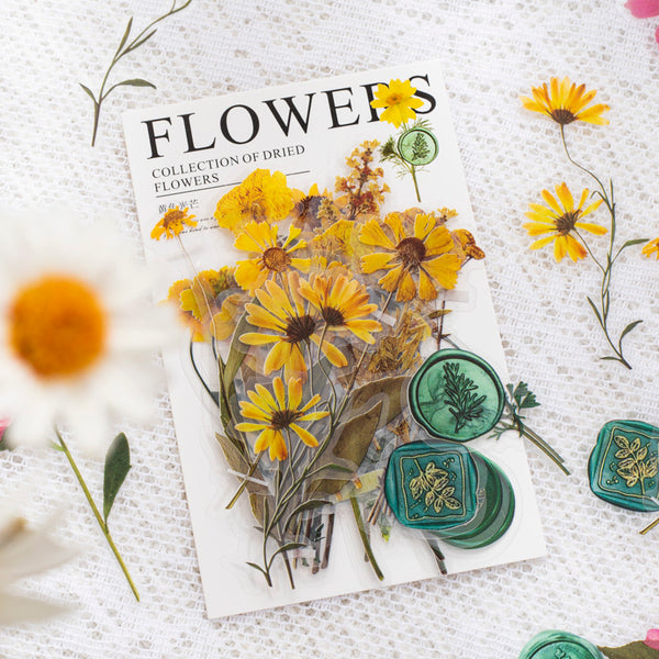 40PCS Collection of dried flowers series sticker