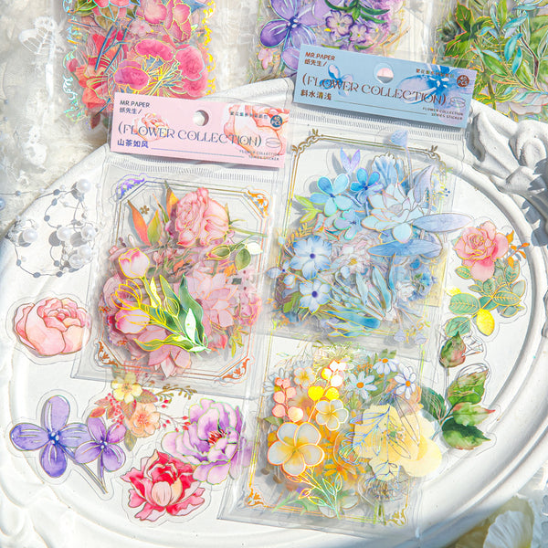 40PCS Flower collection serie klistermärke