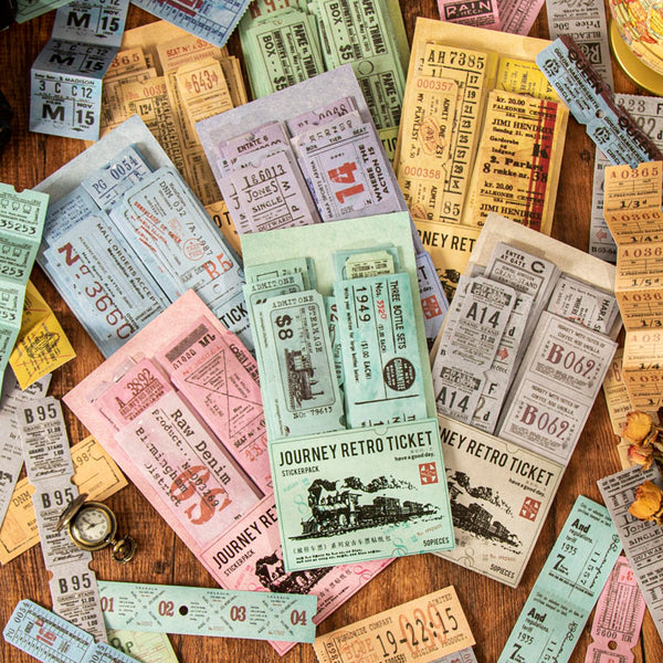 50PCS Journalney ticket series sticker