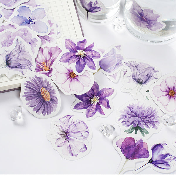 46 sztuk Fairy purple smoke orchid series naklejka