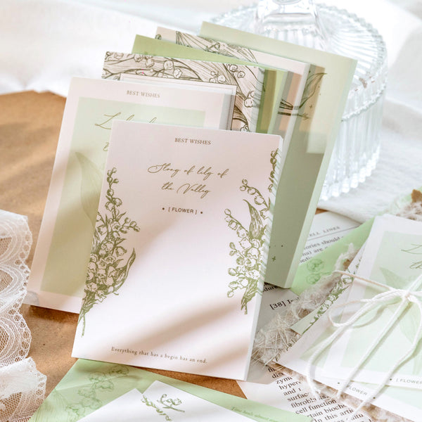 80PCS Lily of the Valley serie materiale carta