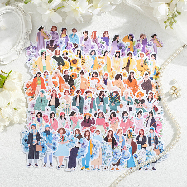 20Pcs 꽃 소녀 시리즈 스티커