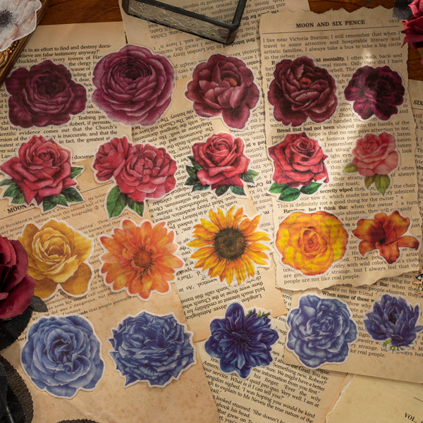 100 قطع الزهور سلسلة ملصقا